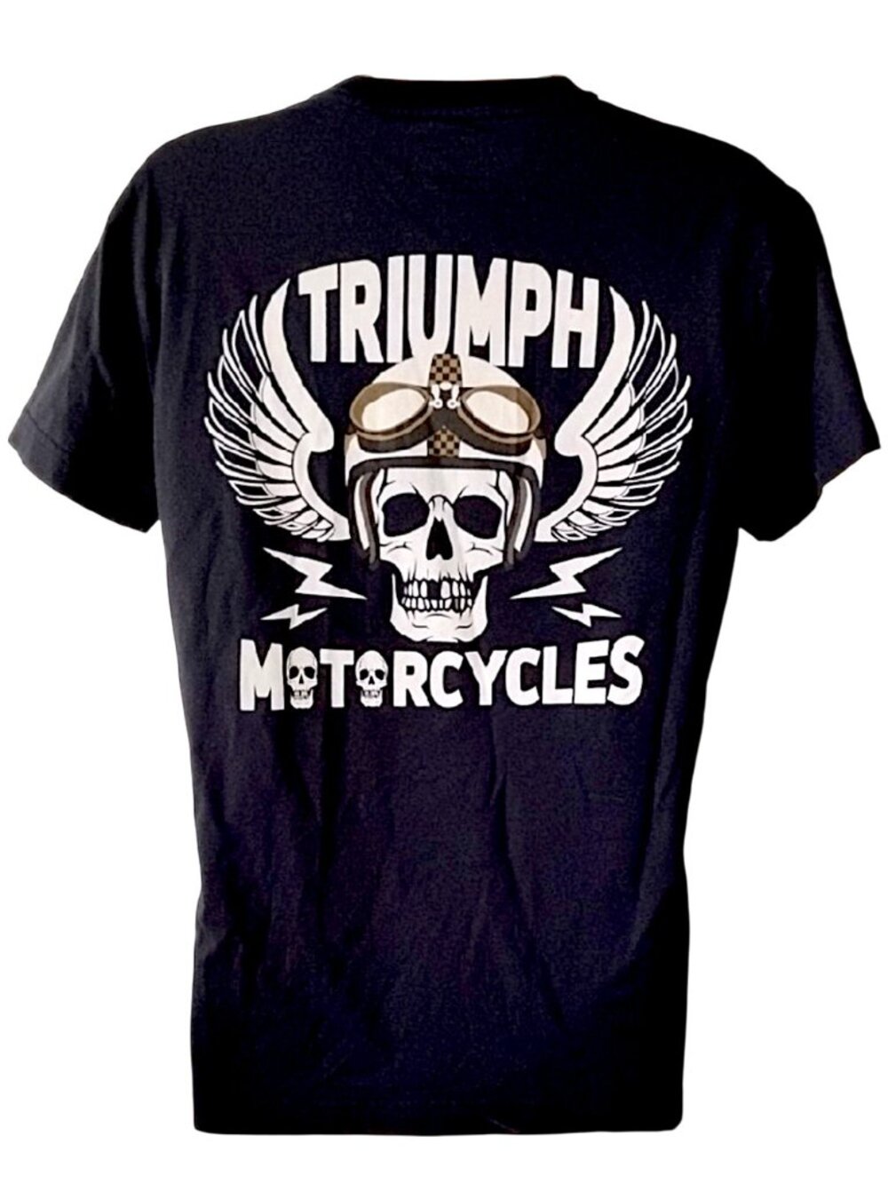 NWOT Triumph Motorcycles Official Skull Wings Graphic Cotton T-shirt XS Black